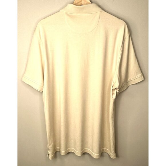 Untuckit Mens Polo Shirt Damaschino 35510 Wrinkle-Free 100% Cotton Tan X-Large - Picture 2 of 12